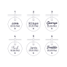 Les styles de gravure de la médaille de baptême ANGIE sur cordon de la collection de bijoux pour enfants MIKADO.