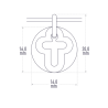 Dimensions de la médaille de baptême I BELIEVE sur cordon de la collection de bijoux pour enfants MIKADO.