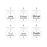 Les styles de gravure de la médaille de baptême PALOMA sur cordon de la collection de bijoux pour enfants MIKADO.