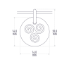 Dimensions de la médaille de baptême TRISKEL sur cordon de la collection de bijoux pour enfants MIKADO.