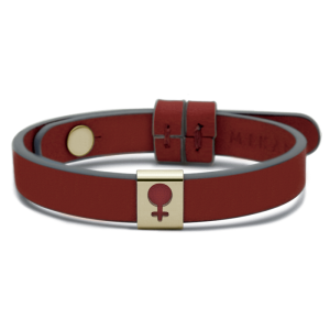 Bracelet LOVELY GIRL sur cuir simple cerise de la collection de bijoux pour enfants MIKADO.