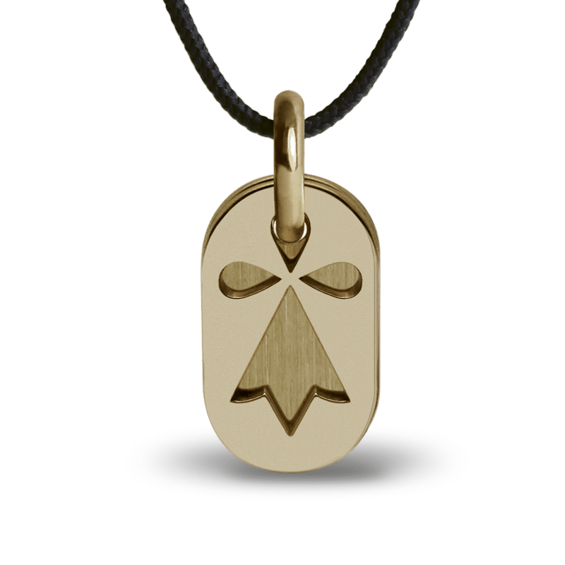 Médaille de baptême ERMINI or jaune sur cordon de la collection de bijoux pour enfants MIKADO.
