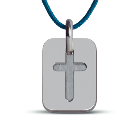 Pendentif de baptême HALLELUJAH argent sur cordon de la collection de bijoux pour enfants MIKADO.