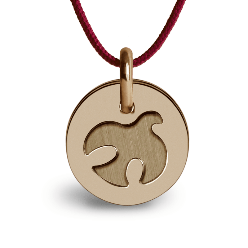 Médaille de baptême PALOMA or rose sur cordon de la collection de bijoux pour enfants MIKADO.