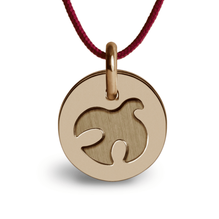 Médaille de baptême PALOMA or rose sur cordon de la collection de bijoux pour enfants MIKADO.