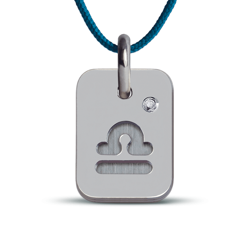 Pendentif ASTRO STAR balance argent sur cordon de la collection de bijoux pour enfants MIKADO