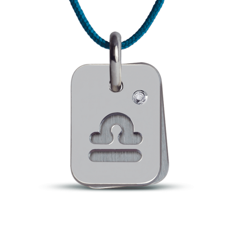 Pendentif ASTRO STAR balance argent sur cordon de la collection de bijoux pour enfants MIKADO