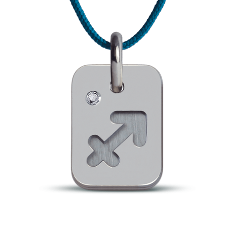 Pendentif ASTRO STAR sagittaire argent sur cordon de la collection de bijoux pour enfants MIKADO