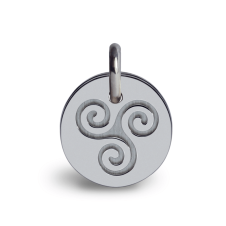 Médaille de baptême TRISKEL or blanc de la collection de bijoux pour enfants MIKADO.