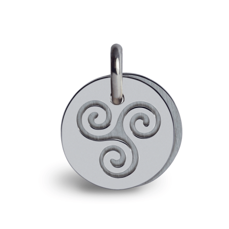 Médaille de baptême TRISKEL or blanc de la collection de bijoux pour enfants MIKADO.