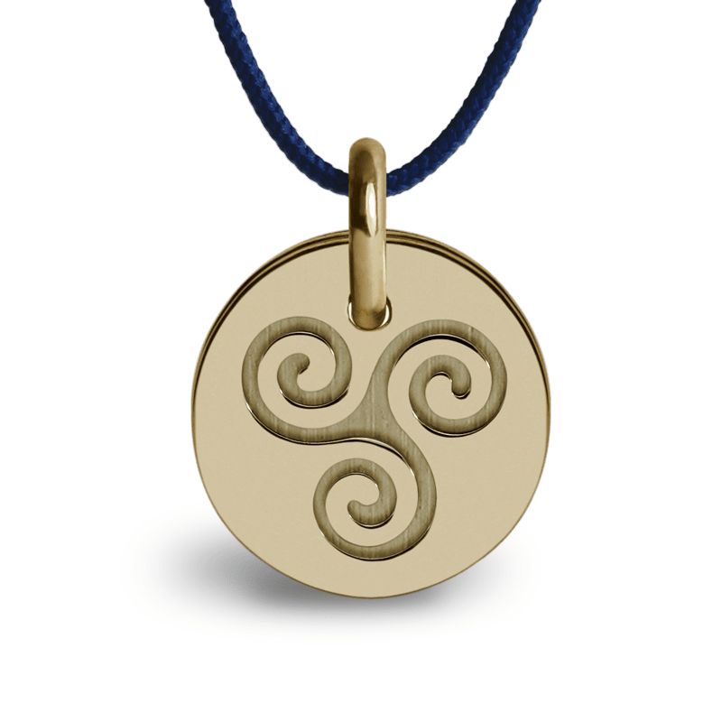 Médaille de baptême TRISKEL or jaune de la collection de bijoux pour enfants MIKADO.