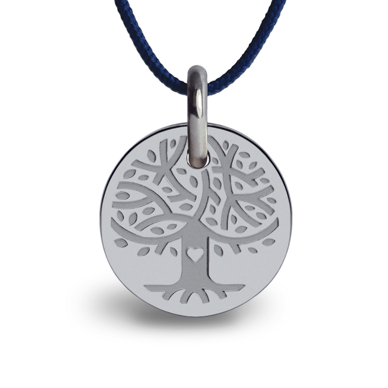 Médaille de baptême LOVETREE or blanc sur cordon de la collection de bijoux pour enfants MIKADO.