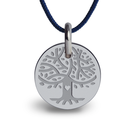 Médaille de baptême LOVETREE or blanc sur cordon de la collection de bijoux pour enfants MIKADO.