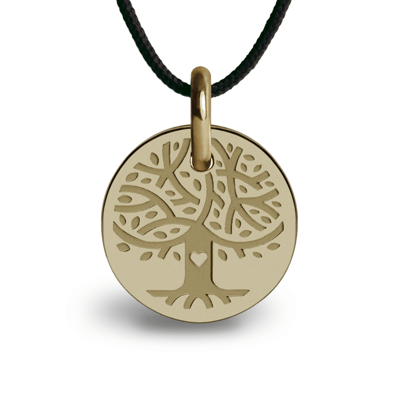 Médaille de baptême LOVETREE or jaune sur cordon de la collection de bijoux pour enfants MIKADO.