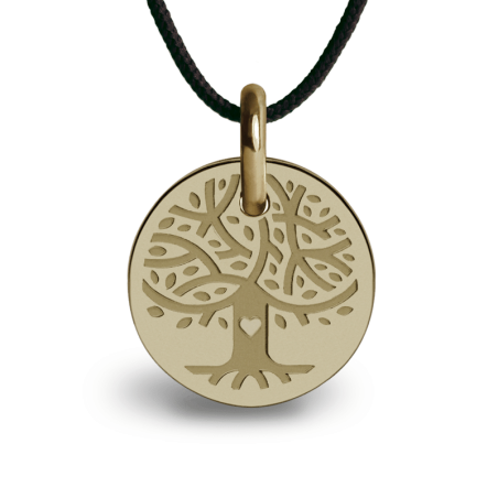 Médaille de baptême LOVETREE or jaune sur cordon de la collection de bijoux pour enfants MIKADO.