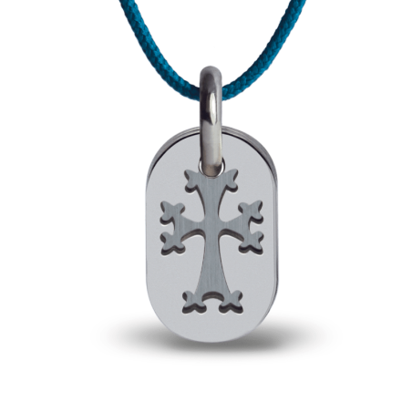 Pendentif de baptême ARMENIA en argent sur cordon de la collection de bijoux pour enfants MIKADO.