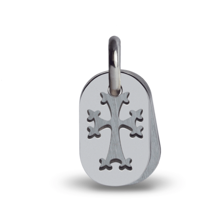 Pendentif de baptême KHACHKAR or blanc de la collection de bijoux pour enfants MIKADO.