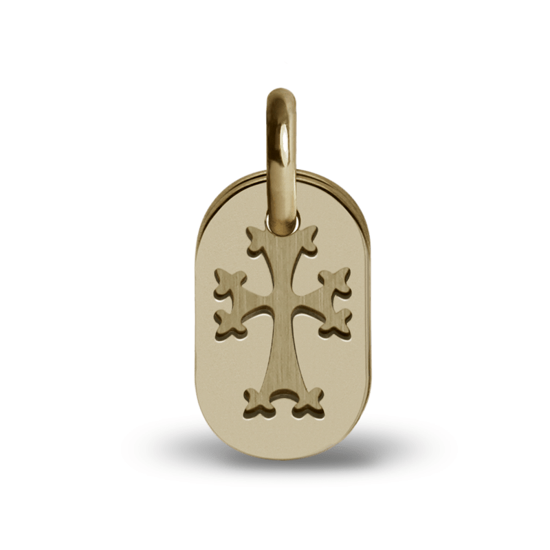 Pendentif de baptême KHACHKAR or jaune de la collection de bijoux pour enfants MIKADO.