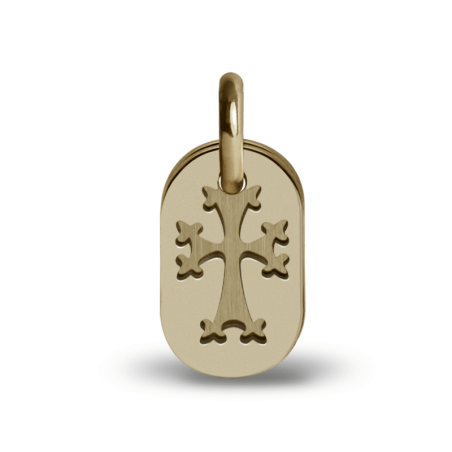 Pendentif de baptême KHACHKAR or jaune de la collection de bijoux pour enfants MIKADO.